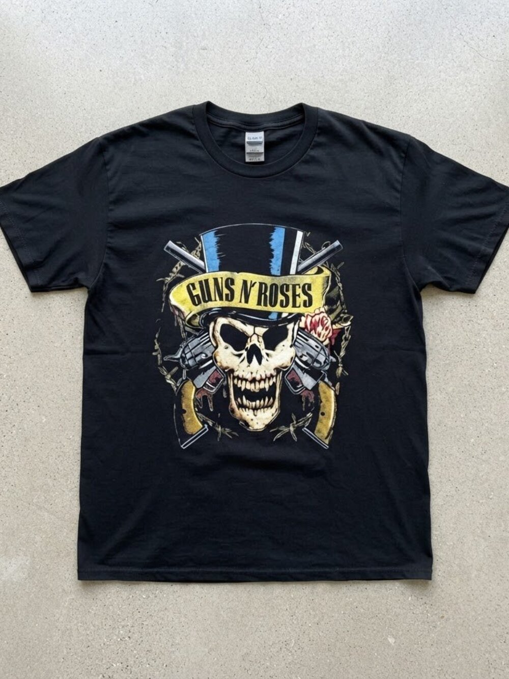Guns N' Roses Top Hat Skull Black T-Shirt S-4XL